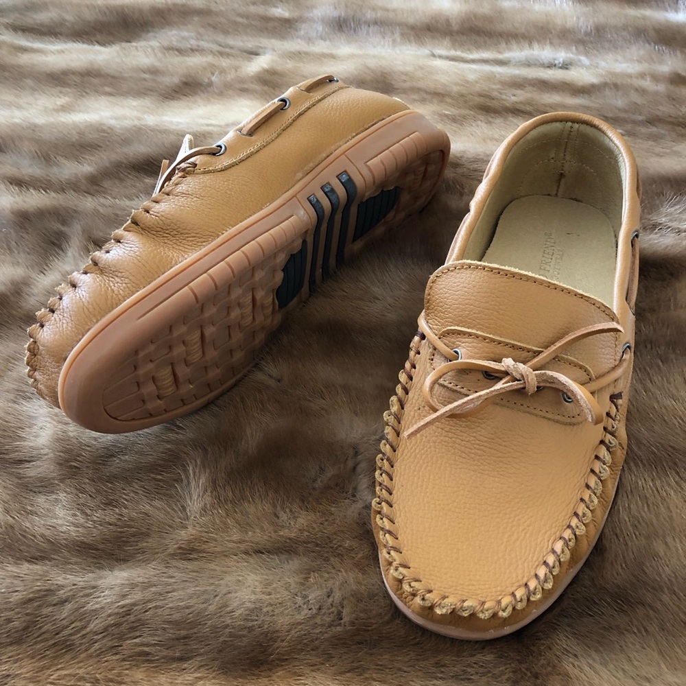 Tan Soft Leather Moccasins Slip On Loafers